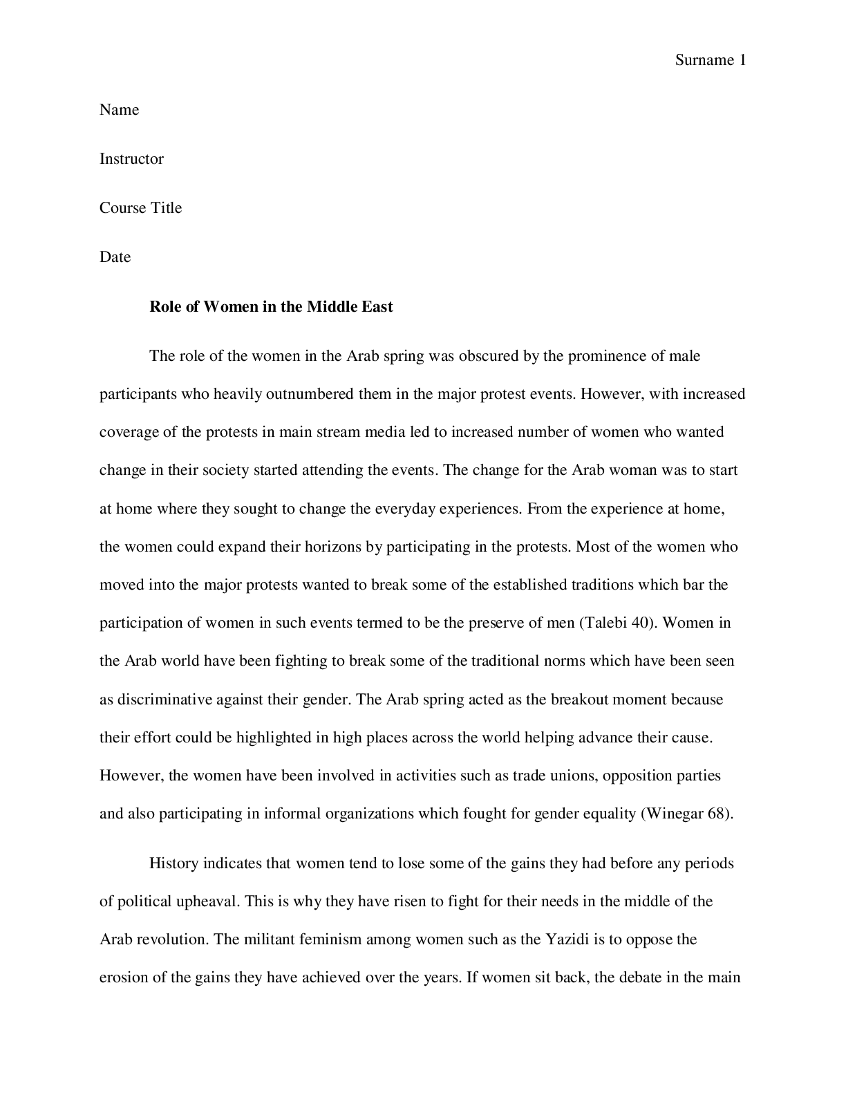 Preview image for Role of Women in the Middle East